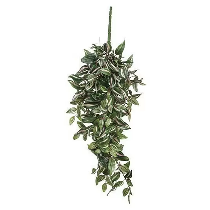 Planta artificial Tradescantia - Altura: 80 cm, Verde, Plástico - Primer plano