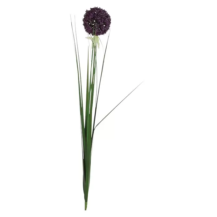 Flor artificial Allium - Altura: 80 cm, Violeta_test, Plástico - Vista frontal