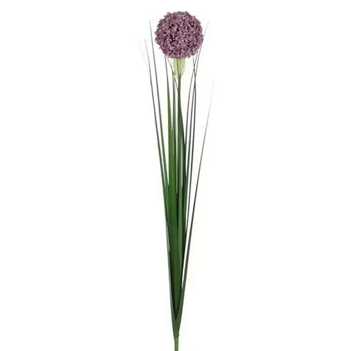 Flor artificial Allium - Altura: 80 cm, Lila, Plástico - Primer plano