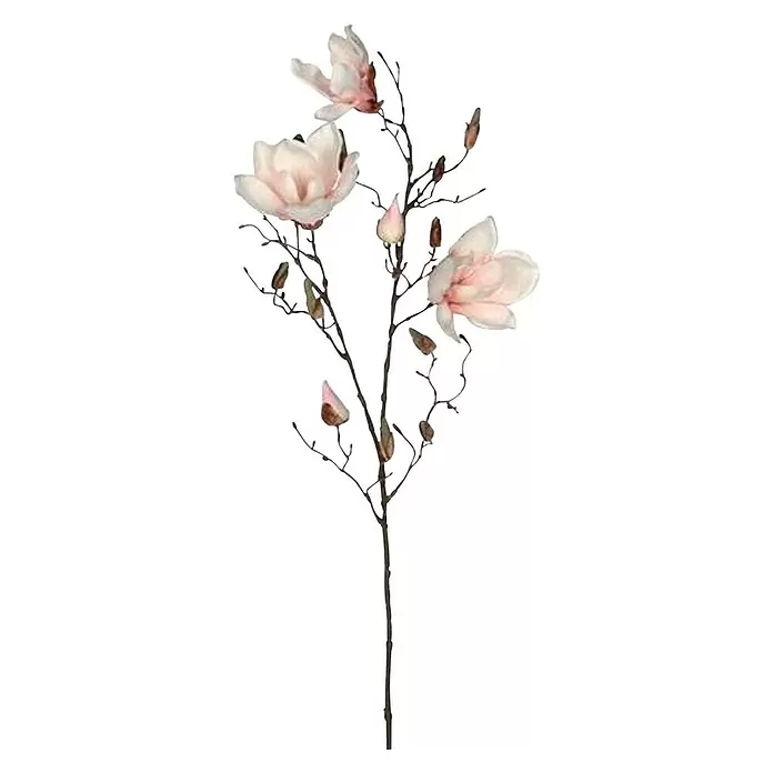 Kunstblume Magnolie - Höhe: 88 cm, Rosa, Kunststoff - Vorderansicht
