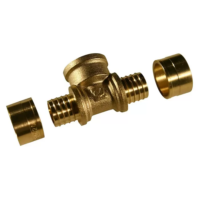 Isoltubex Pieza T rosca H - 32 mm, 1″, Latón - Vista angular