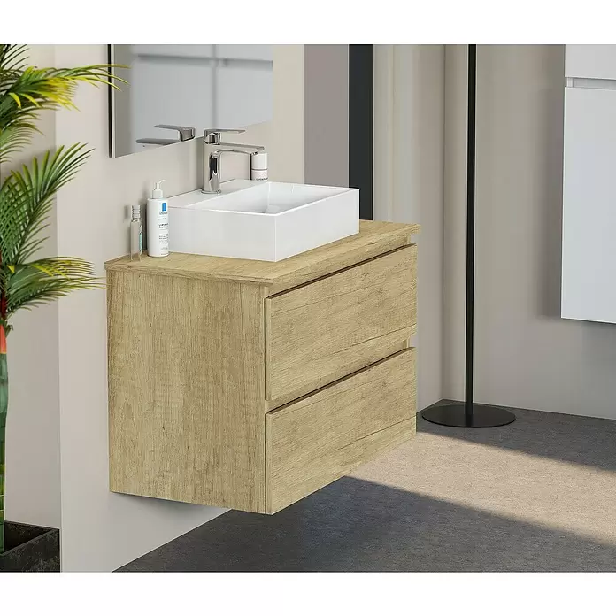 Mueble de lavabo Fons - 46 x 70 x 56 cm, Nature, Mate - Foto ambiente