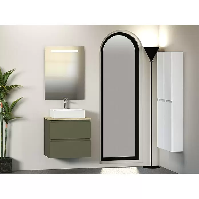 Mueble de lavabo Fons - 46 x 60 x 56 cm, Musgo, Mate - Foto ambiente