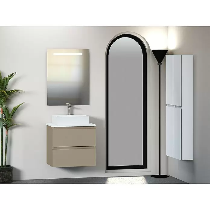 Mueble de lavabo Fons - 46 x 60 x 56 cm, Fango, Mate - Foto ambiente