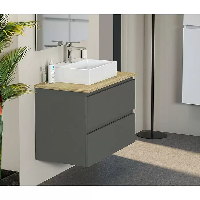 Mueble de lavabo Fons - 46 x 70 x 56 cm, Antracita, Mate - Foto ambiente