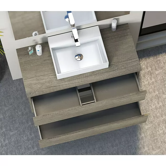 Mueble de lavabo Fons - 46 x 100 x 56 cm, Nebraska, Mate - Foto ambiente
