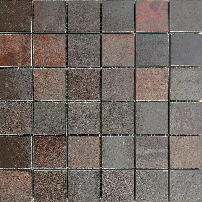 Oxyd Mosaikfliese Oxyd - 30 x 30 cm, Rost, Schimmernd - Detailaufnahme