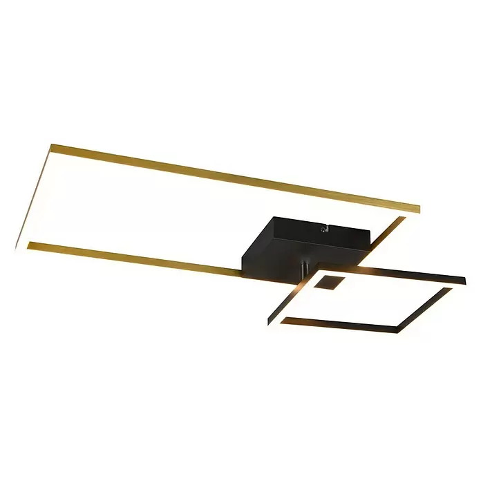 Reality Leuchten LED-Deckenleuchte Padella - 25 W, L x B x H: 36 x 63 x 7 cm, Messing - Ansicht von unten