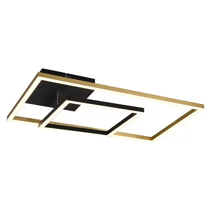 Reality Leuchten LED-Deckenleuchte Padella - 25 W, L x B x H: 36 x 63 x 7 cm, Messing - Ansicht von unten