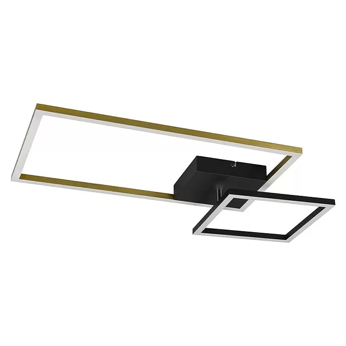 Reality Leuchten LED-Deckenleuchte Padella - 25 W, L x B x H: 36 x 63 x 7 cm, Messing - Ansicht von unten