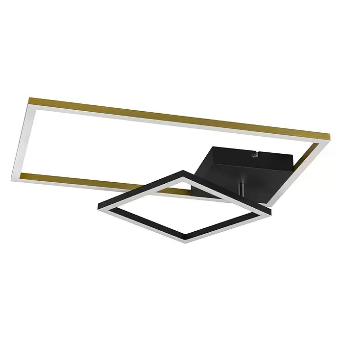 Reality Leuchten LED-Deckenleuchte Padella - 25 W, L x B x H: 36 x 63 x 7 cm, Messing - Ansicht von unten
