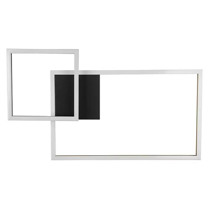 Reality Leuchten LED-Deckenleuchte Padella - 25 W, L x B x H: 36 x 63 x 7 cm, Messing - Draufsicht