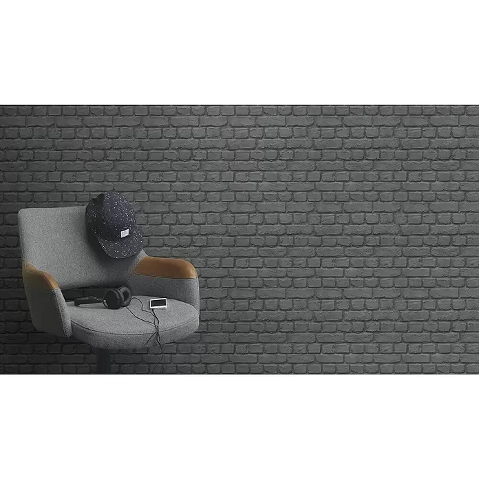 Rasch Kids & Teens III Papiertapete Stein - Anthrazit, Steinoptik, 10,05 x 0,53 m - Stimmungsaufnahme