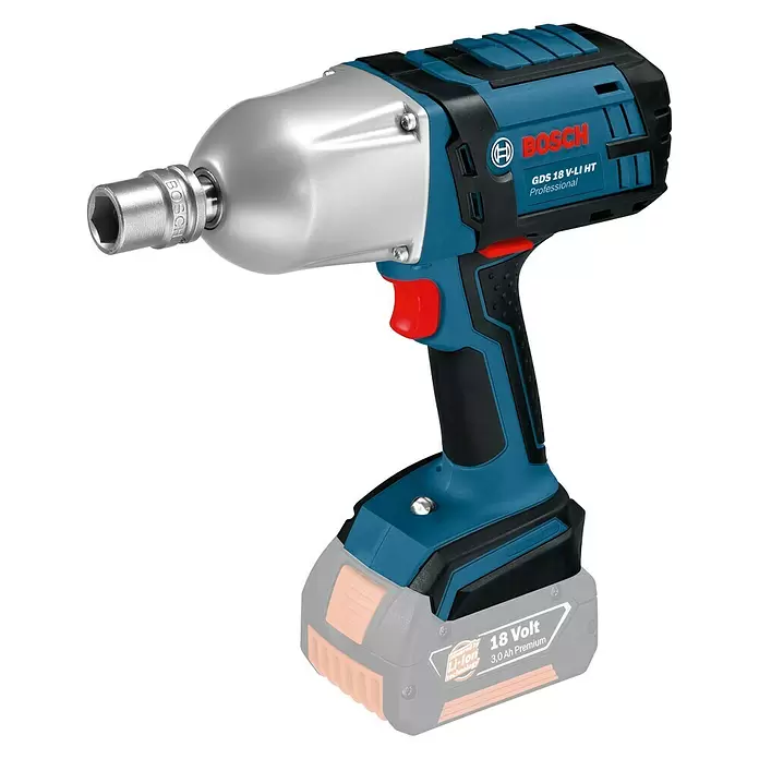 Bosch Professional Akku-Drehschlagschrauber GDS 18V-LI HT - 18 V, Ohne Akku, Leerlaufdrehzahl: 0 U/min - 1.900 U/min - Diagonale Ansicht