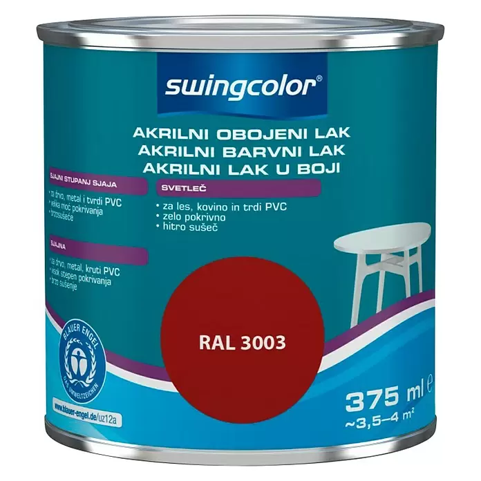swingcolor Lak u boji - Rubin crvene boje, 375 ml, Sjaj - Pogled sprijeda