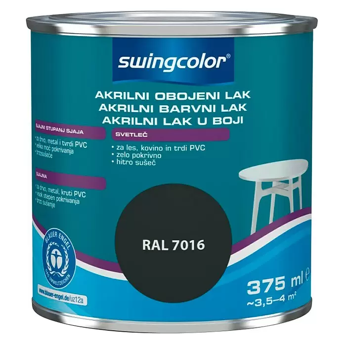 swingcolor Lak u boji - Antracit siva, 375 ml, Sjaj - Pogled sprijeda