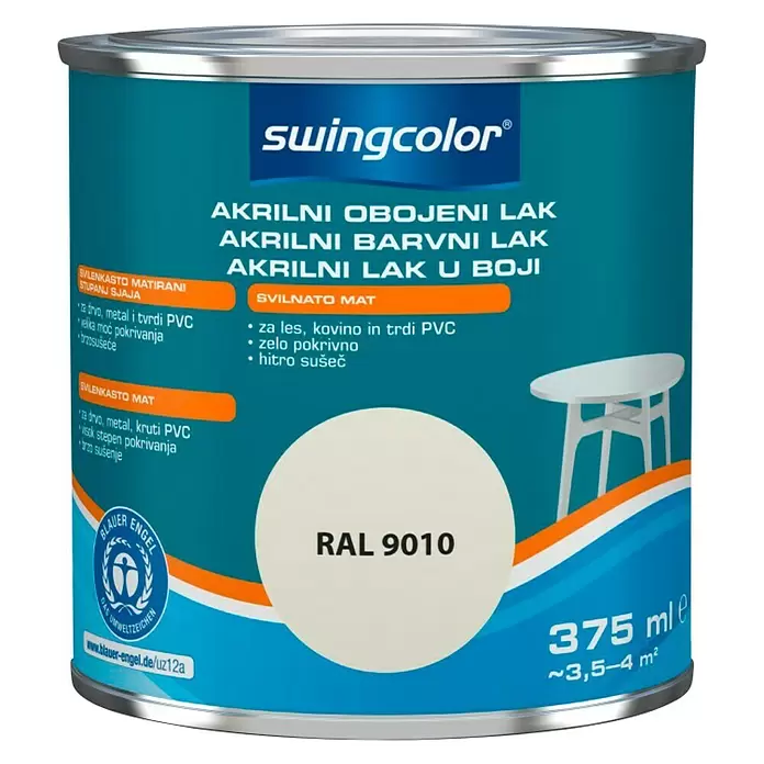 swingcolor Lak u boji - čisto bijele boje, 375 ml, Sjaj - Pogled sprijeda