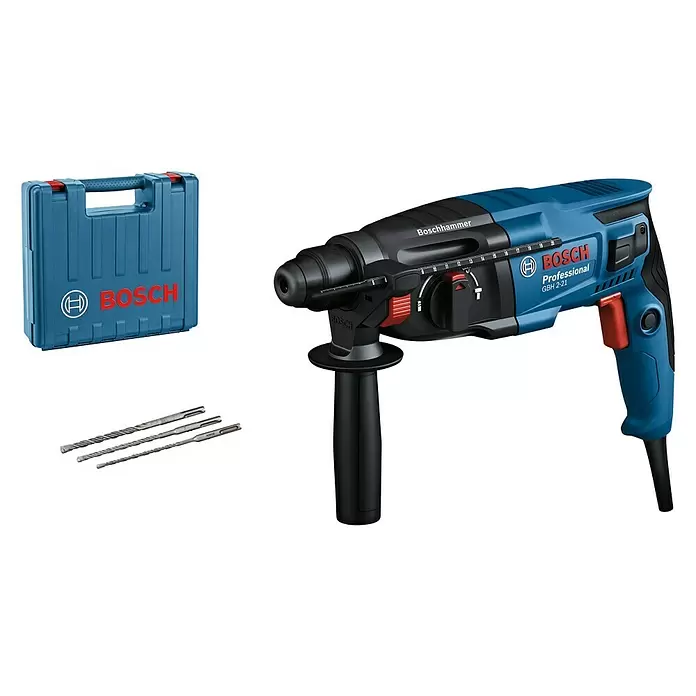 Bosch Professional Bohrhammer GBH 2-21 - 720 W, Einzelschlagstärke: 2 J - Diagonale Ansicht