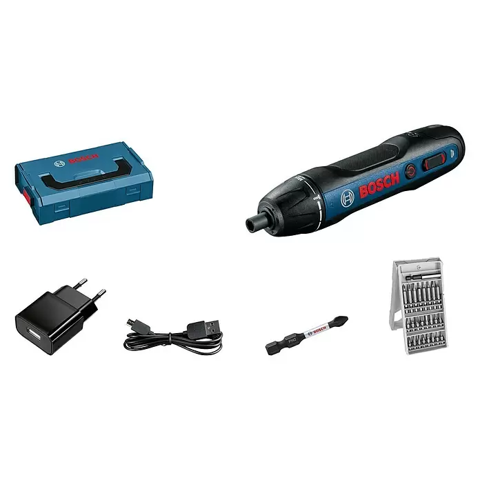 Bosch Professional Akkuschrauber GO - 3,6 V, 1 Akku, 1,5 Ah, Leerlaufdrehzahl: 360 U/min - Diagonale Ansicht