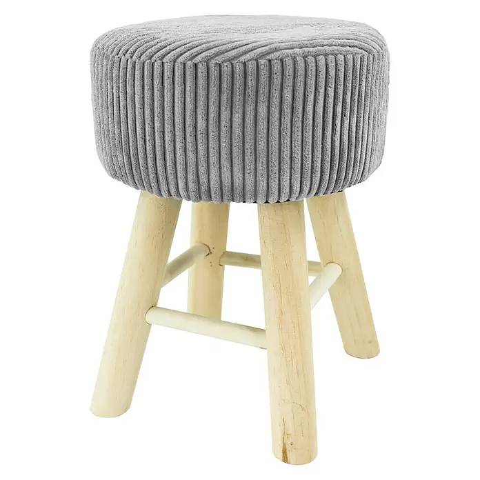 Hocker Kord - Grau, Ø x H: 30,5 x 41 cm - Vorderansicht