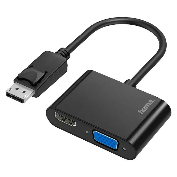 Hama Videoadapter 2in1 VGA+HDMI - DisplayPort-Stecker - Diagonale Ansicht