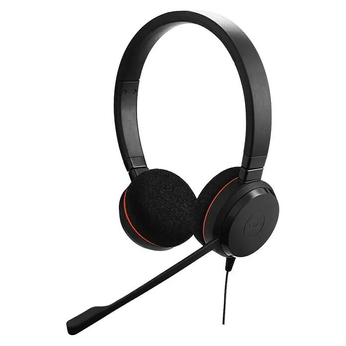 Headset Evolve 20 Duo - Schwarz, USB A-Stecker - Diagonale Ansicht