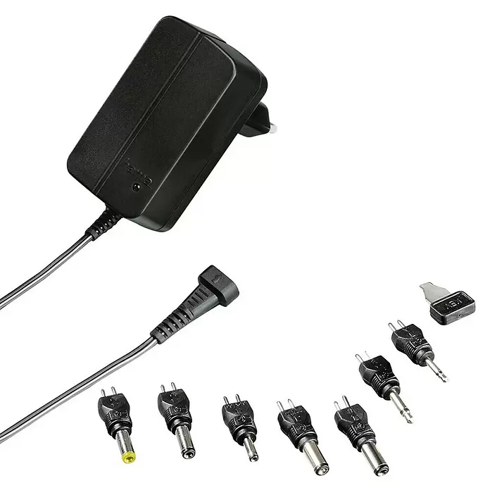 Hama Universal-Netzteil Eco - Eingangsspannung: 100 - 240 V, Schwarz, Max. Leistung: 3,6 W - Diagonale Ansicht