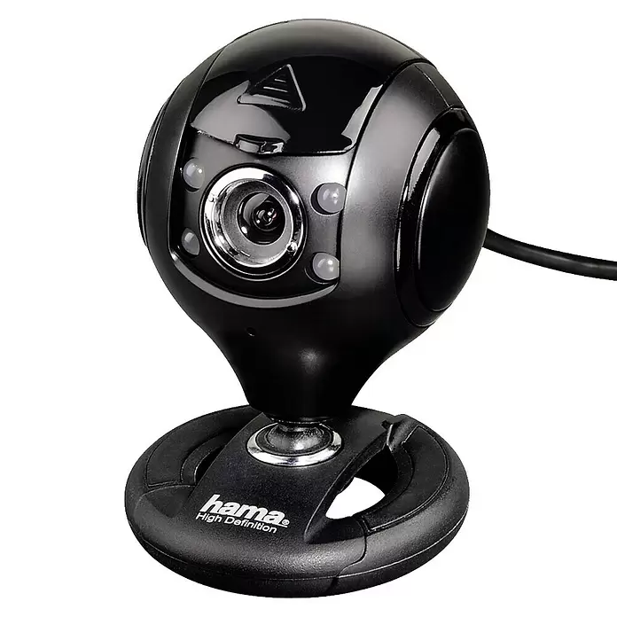 Hama Kamera HD-Webcam Spy Protect - Schwarz, Ø x H: 5,5 x 8 cm - Diagonale Ansicht