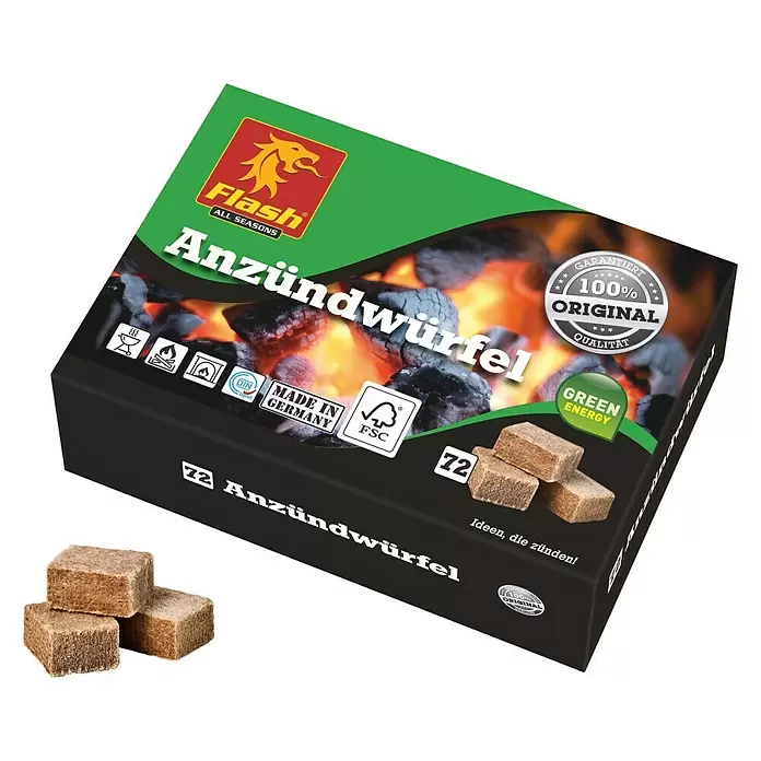 Flash Aanmaakblokjes 72 stk. - Hout, 72 stk. - Diagonaal zicht