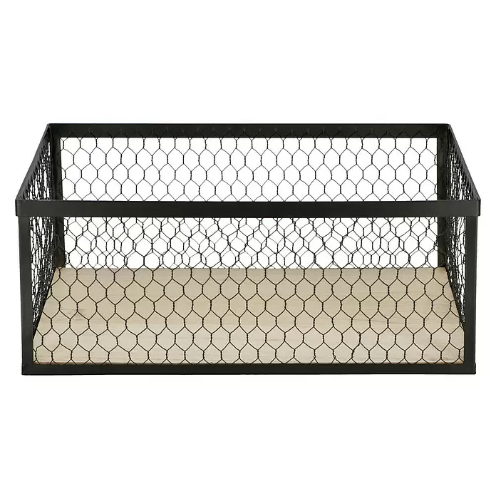 Aufbewahrungs-Set 3-teilig - 1 x Metallkorb 40 x 28 x 16cm, 1x  Metallkorb 36 x 24 x 14cm, 1x Metallkorb 32 x 20 x 12 cm - Vorderansicht
