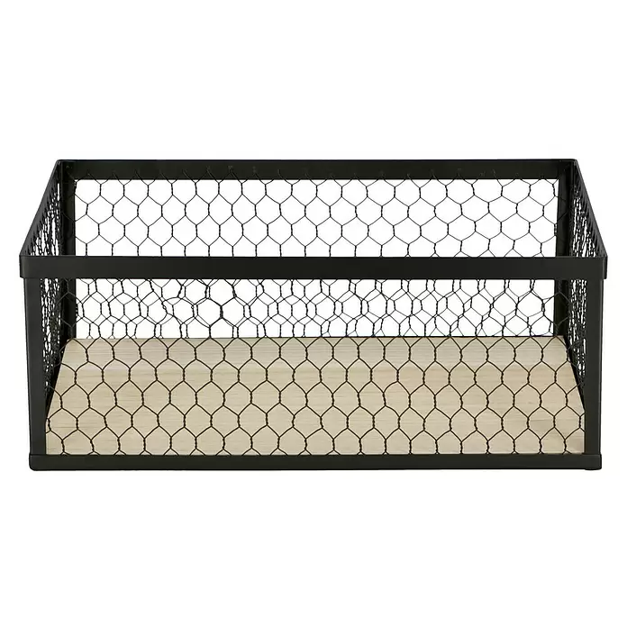 Aufbewahrungs-Set 3-teilig - 1 x Metallkorb 40 x 28 x 16cm, 1x  Metallkorb 36 x 24 x 14cm, 1x Metallkorb 32 x 20 x 12 cm - Vorderansicht
