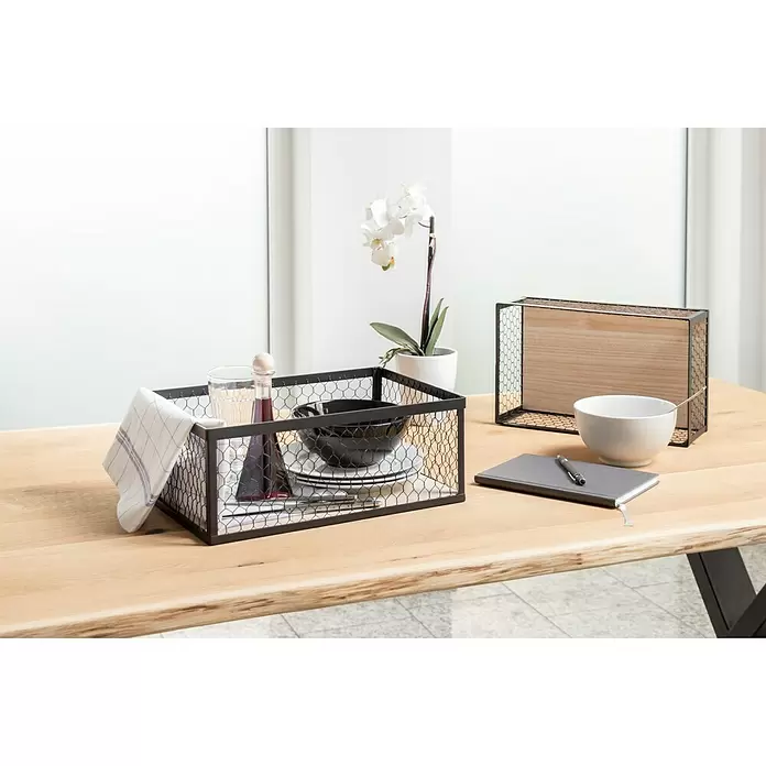 Aufbewahrungs-Set 3-teilig - 1 x Metallkorb 40 x 28 x 16cm, 1x  Metallkorb 36 x 24 x 14cm, 1x Metallkorb 32 x 20 x 12 cm - Stimmungsaufnahme