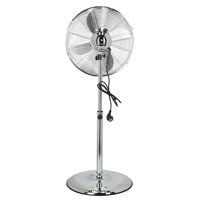 PR Klima Ventilador de pie retro - Plateado, Diámetro: 40 cm, 50 W, 3.700 m³/h - Vista trasera