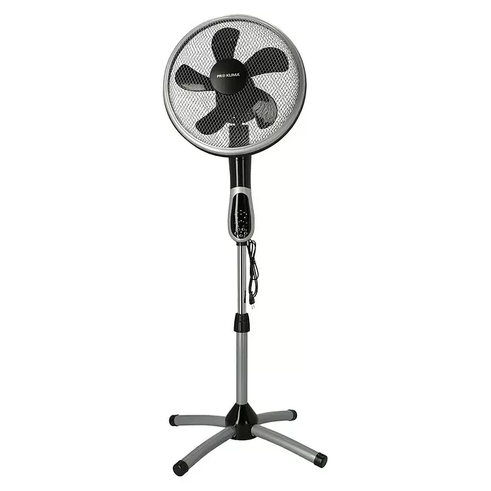 Proklima Standventilator - Silber/Schwarz, Höhe: 148 cm, 55 W - Vorderansicht