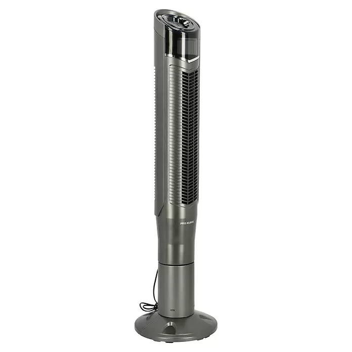 Proklima Turmventilator - Schwarz, Höhe: 132 cm, 50 W, Mit Fernbedienung - Diagonale Ansicht