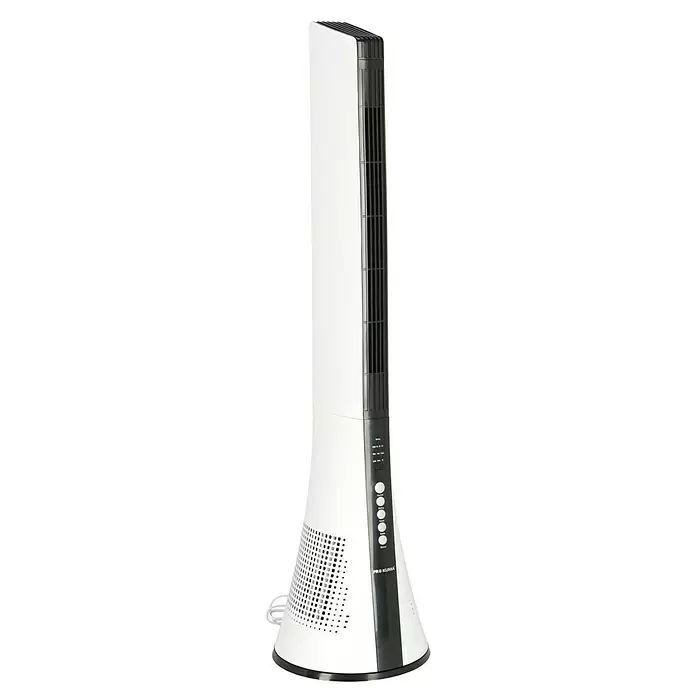 PR Klima Ventilador de torre - Blanco/Negro, 40 W, Altura: 110 cm, Con mando a distancia - Vista angular