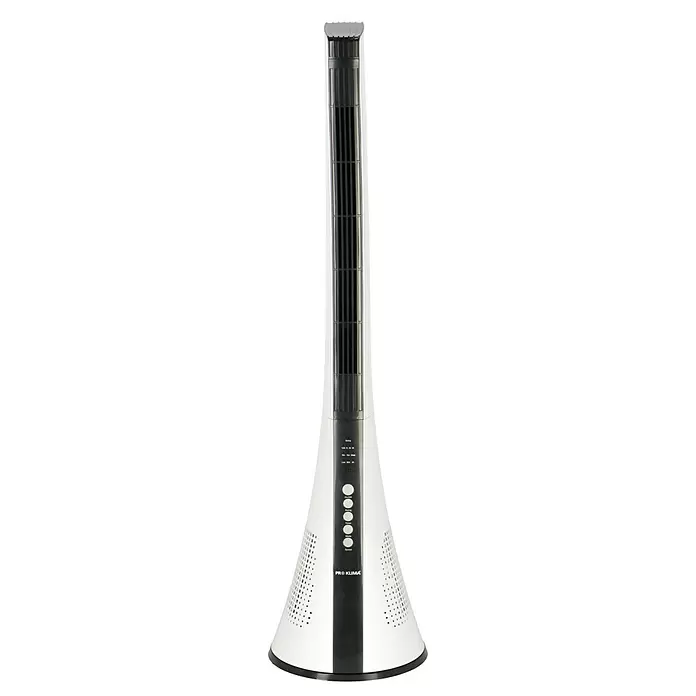 Proklima Turmventilator - Weiß/Schwarz, 40 W, Höhe: 110 cm, Mit Fernbedienung - Vorderansicht