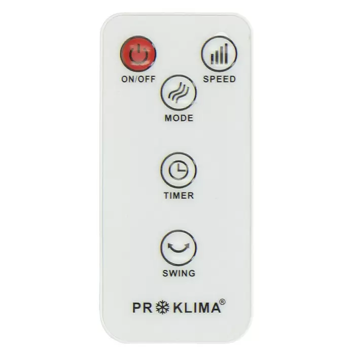 Proklima Turmventilator - Weiß/Schwarz, 40 W, Höhe: 110 cm, Mit Fernbedienung - Vorderansicht