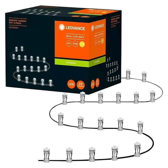 Ledvance LED-Lichterkette - Außen, 8,5 m, 18-flammig - Diagonale Ansicht