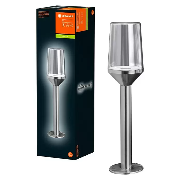Ledvance LED-Außenleuchte Endura Classic - Farbe Gehäuse: Stahl, IP44, 16,2 x 16,2 x 55,4 cm - Diagonale Ansicht