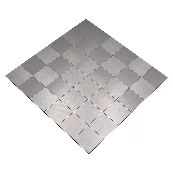 Selbstklebemosaik SAM 4MM99 - 30,5 x 30,5 cm, Metall, Silber - Diagonale Ansicht