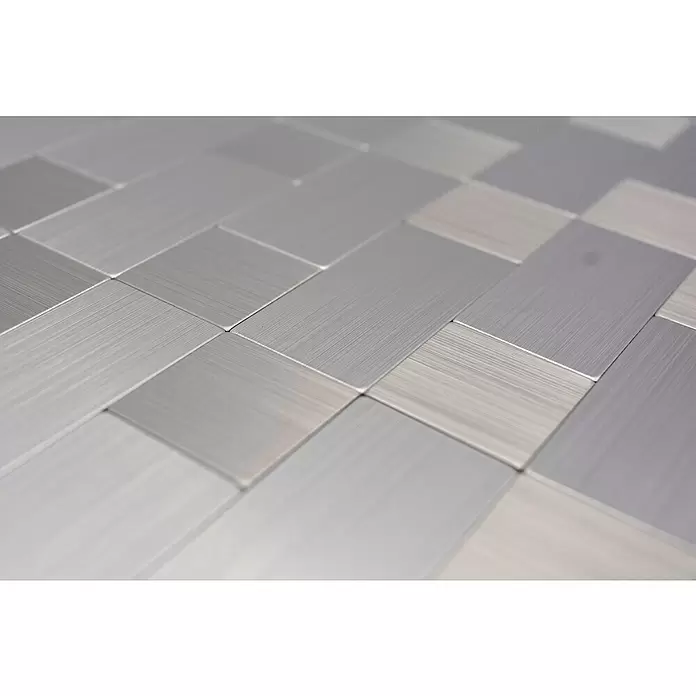Selbstklebemosaik SAM 4MM87 - 30,5 x 30,5 cm, Metall, Silber - Detailaufnahme