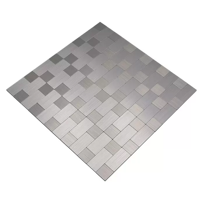 Selbstklebemosaik SAM 4MM87 - 30,5 x 30,5 cm, Metall, Silber - Diagonale Ansicht