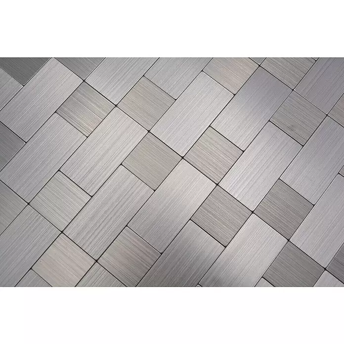 Selbstklebemosaik SAM 4MM87 - 30,5 x 30,5 cm, Metall, Silber - Detailaufnahme