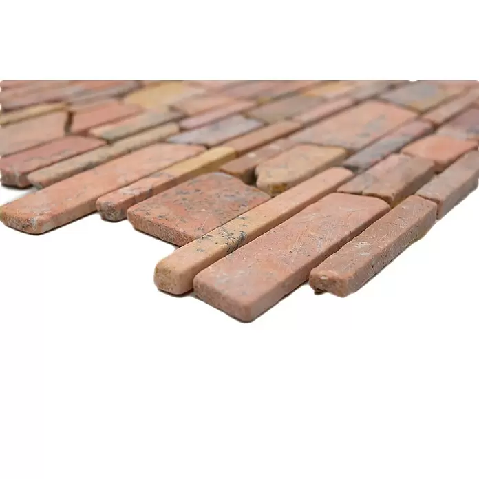 Mozaïektegel MOS brick 220 - 30,5 x 30,5 cm, Rood, Mat - Close-up