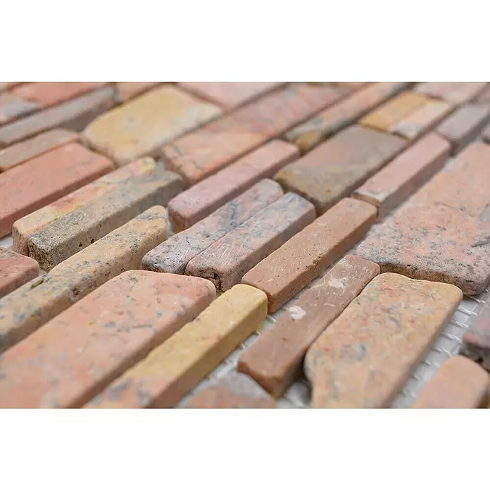 Mozaïektegel MOS brick 220 - 30,5 x 30,5 cm, Rood, Mat - Close-up