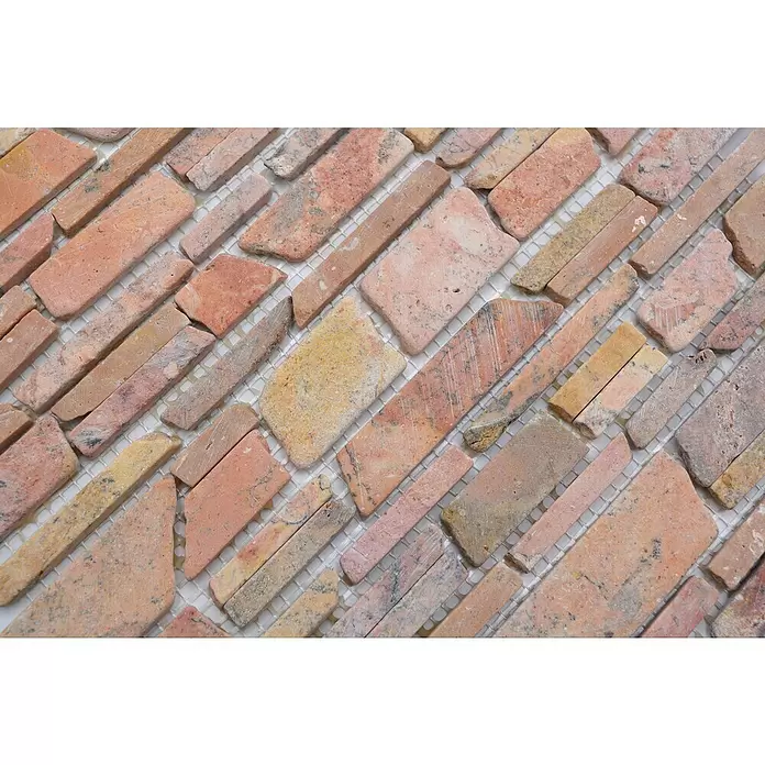 Mozaïektegel MOS brick 220 - 30,5 x 30,5 cm, Rood, Mat - Close-up