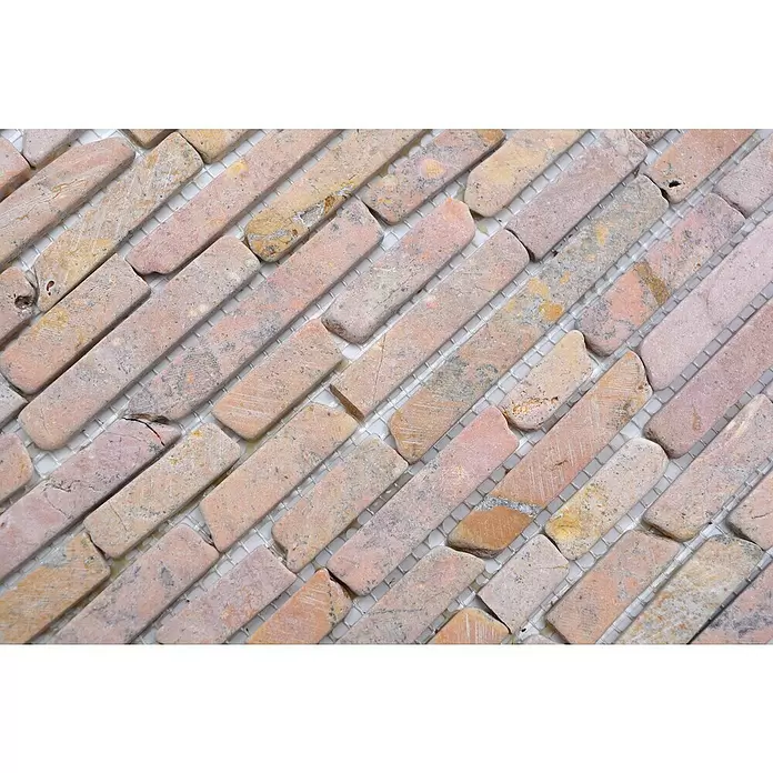 Mozaik pločica Brick - 30,5 x 30,5 cm, Crvene boje, Mat - Detaljan prikaz