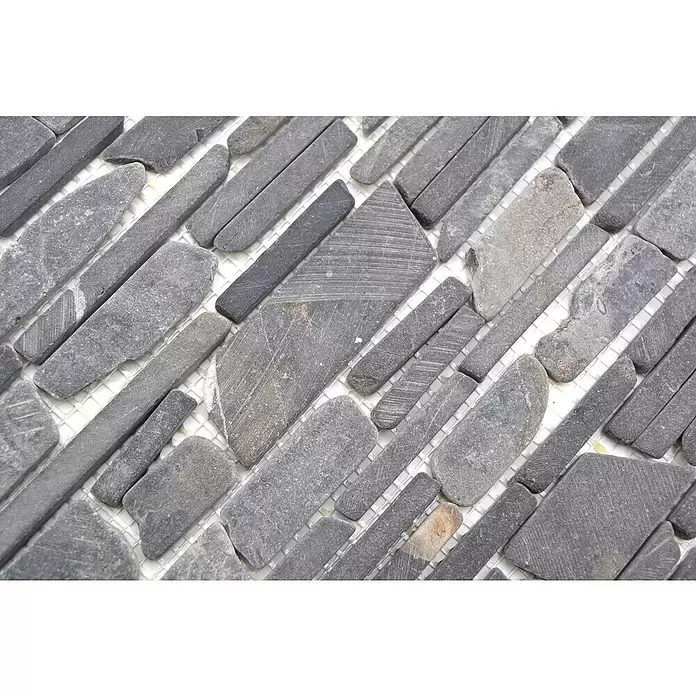 Mozaïektegel MOS brick 210 - 30,5 x 30,5 cm, Zwart, Mat - Close-up