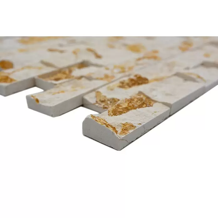 Mozaïektegel brick MOS X3D46 - 30 x 30 cm, Beige, Mat - Close-up